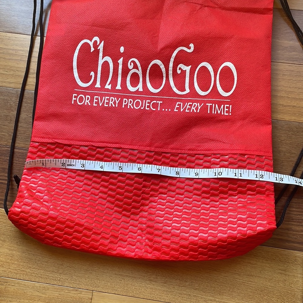 ChiaoGoo Red Drawstring Backpack Project Bag - Picture 3 of 7